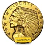 $5 Gold Half Eagle Indian Head - Ex Jewelry (Random Year)