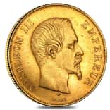 100 Francs French Gold Napoleon III AU AGW .9334 (1855-1859, Random Year)