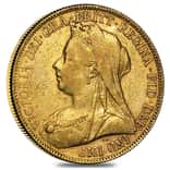 1893-1901-P Australia Gold Sovereign Victoria Veil Head Avg Circ