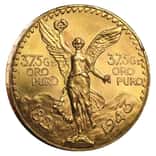 1943 50 Pesos Mexican Gold Coin AU/BU