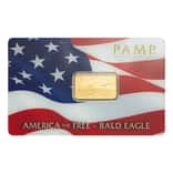 5 Gram PAMP Suisse Bald Eagle Gold Bar .9999 Fine (in Assay)