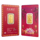 5 Gram PAMP Suisse Diwali Lakshmi & Sacred Cow Gold Bar .9999 Fine (in Assay)