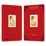 5 Gram PAMP Suisse Year of the Rabbit Gold Bar (in Assay)