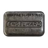5 oz Engelhard P Serial Prefix Silver Bar .999+ Fine