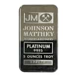 5 oz Johnson Matthey (JM) Vintage Platinum Bar .9995 Fine