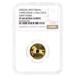 (1999) Chinese 1/10 oz Swift Horse Gold Medal NGC PF 68 UCAM