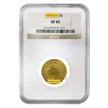 $5 Gold Half Eagle Indian Head NGC XF 45 (Random Year)