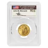 2016 1/4 oz Standing Liberty Quarter Centennial Gold Coin PCGS SP 70 FDOI (John Mercanti Sign Label)
