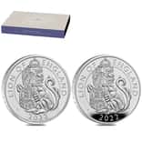 2022 Great Britain 2 oz Proof Silver The Tudor Beasts Lion of England 2-Coin Set (w/Box & COA)