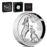2023 1 oz Proof High Relief Silver Lunar Year of The Rabbit Australian Perth Mint (w/Box & COA)