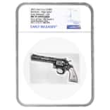 2023 Chad 2 oz Silver Revolver Gun Coin NGC MS 70 ER One of First 100 Shaped High Relief