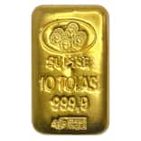 10 Tolas 3.75 oz Gold Cast Bar .999 Fine (Random Brand)