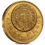 1918 Mexico 20 Pesos Gold Coin AU/BU