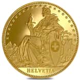1987 Switzerland 1 oz Unze Helvetia Matterhorn Gold Round .9999 Fine
