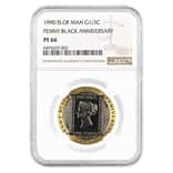 1990 Isle of Man 1/2 oz Penny Black Proof Gold 1/2 Crown NGC PF 66
