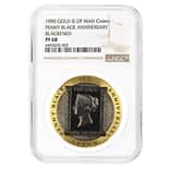 1990 Isle of Man 1 oz Penny Black Proof Gold Crown NGC PF 68