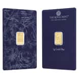 1 gram Britannia Gold Bar Best Wishes .9999 Fine (In Assay)