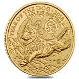2018 Great Britain 1/4 oz Gold Year of the Dog Coin .9999 Fine BU