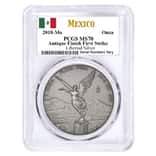 2018 Mexico 1 oz Antiqued Silver Libertad Coin PCGS MS 70 FS