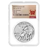 2021 1 oz Silver Lunar Year of The Ox NGC MS 70 FR Australian Perth Mint