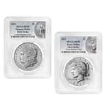 2023 Morgan / Peace Silver Dollar 2-Coin Set PCGS MS 70 FS (Morgan/Peace Label)
