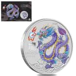 2024 1 oz Colorized Silver Lunar Lilac Dragon Coin Sydney ANDA Expo