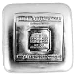 100 gram Geiger Original Cast Silver Bar .9999 Fine