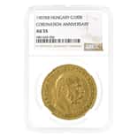 1907 KB Hungary 100 Korona Coronation Gold Coin NGC AU 55