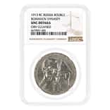 1913 BC Russia 1 Rouble Silver Coin Romanov Dynasty NGC UNC Details