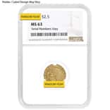 $2.5 Gold Quarter Eagle Indian Head NGC MS 63 (Random Year)
