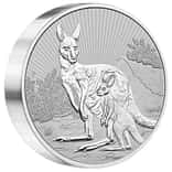 2023 10 oz Silver Piedfort Kangaroo Mother and Baby Perth Mint BU