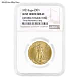 2023 1/2 oz Gold American Eagle NGC MS 69 Mint Error (Obv Struck Thru)