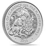 2023 GB 1 oz Platinum The Tudor Beasts Bull of Clarence Coin BU