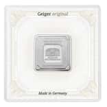 20 gram Geiger Original Square Silver Bar .999 Fine (In Assay)