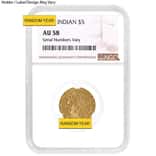 $5 Gold Half Eagle Indian Head NGC AU 58 (Random Year)