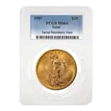 1907 $20 Gold Saint Gaudens Double Eagle Coin PCGS MS 64