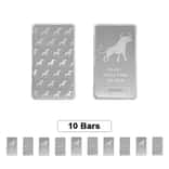Lot of 10 - 10 oz Bullion Exchanges Silver Bar .9999 Fine