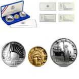 1986 W/S Gold / Silver Commem Statue of Liberty Proof 3-Coin Set