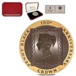 1990 Isle of Man 5 oz Penny Black Proof Gold Crown Box & COA