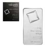 1 Kilo Silver Bar Valcambi Suisse Matte .999 Fine (w/Assay)