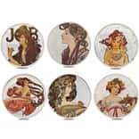 6 oz Alphonse Mucha Colorized Silver 6-Round Set .999 Fine
