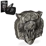 2022 Niue 2 oz Fierce Nature Tiger Shaped Silver Coin