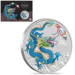 2024 1 oz Colorized Silver Lunar Teal Dragon Coin Perth Mint ANDA Expo
