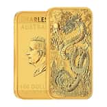 2024 1 oz Gold Australian Dragon Coin Bar $100 BU