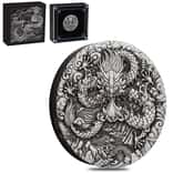 2024 2 oz Antiqued Silver Lunar Dragon Australian Perth Mint