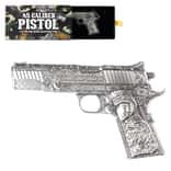 2024 Chad 2 oz Silver .45 Caliber Pistol Handgun Antiqued Shaped Coin .999 Fine