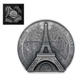 2024 Cook Islands 5 oz Silver Eiffel Tower Coin .9999 Fine