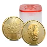Roll of 10 - 2023 1 oz Canadian Gold Maple Leaf $50 Coin .9999 Fine BU (Lot, Tube of 10)