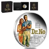 2022 1 oz Tuvalu James Bond Dr. No Proof Colorized Silver Coin .9999 Fine (w/Box & COA)