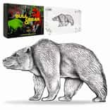 2021 Chad 1 oz Silver Bear Shaped Antiqued High Relief Coin (w/Box)